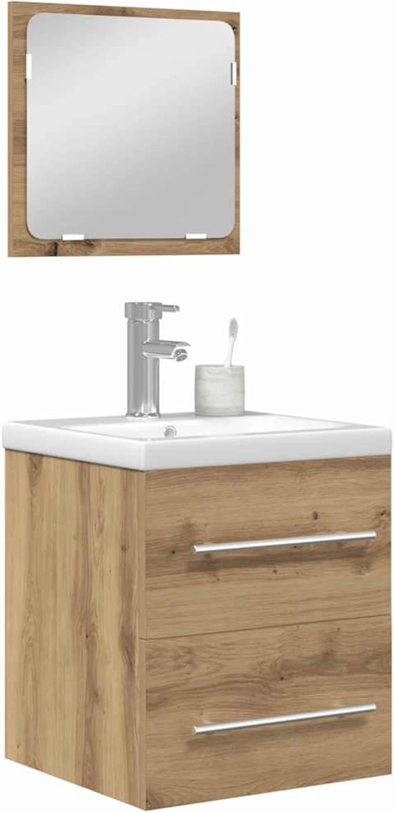 vidaXL Σετ Επίπλων Μπάνιου 2 pcs Μαύρη δρυς 41 x 38.5 x 48 cm