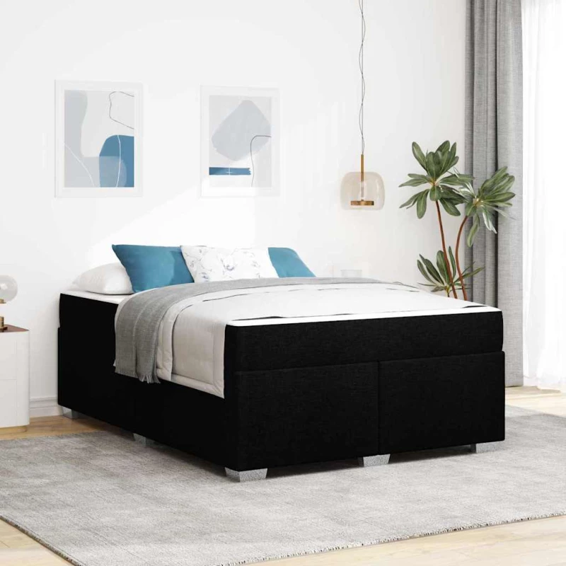 vidaXL Σκελετός Κρεβατιού Μαύρο 140 x 200 cm ύφασμα