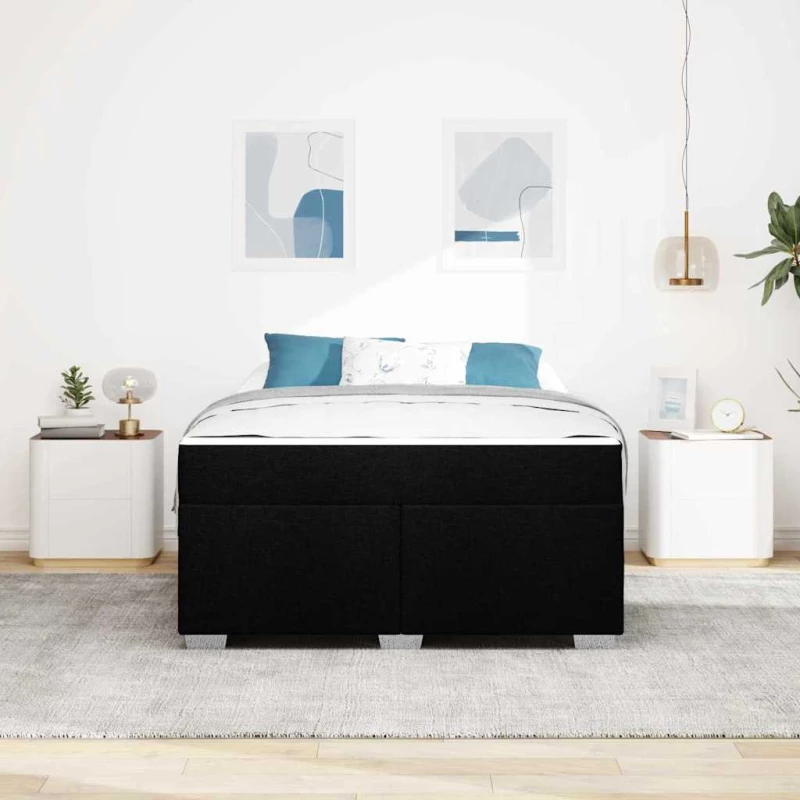 vidaXL Σκελετός Κρεβατιού Μαύρο 140 x 200 cm ύφασμα