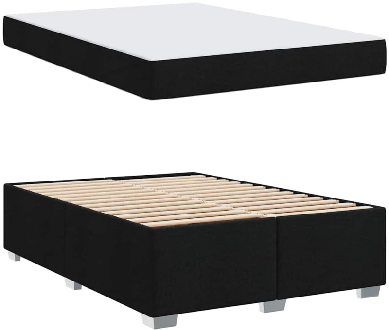 vidaXL Σκελετός Κρεβατιού Μαύρο 140 x 200 cm ύφασμα