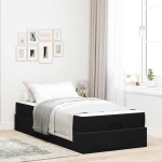 vidaXL Σκελετός Κρεβατιού με στρώμα Μαύρο 90 x 190 cm Βελούδο