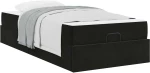 vidaXL Σκελετός Κρεβατιού με στρώμα Μαύρο 90 x 190 cm Βελούδο