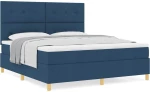vidaXL Κρεβάτι με ελατήρια με στρώμα Μπλε 180 x 200 cm ύφασμα