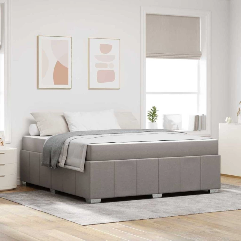 vidaXL Σκελετός Κρεβατιού με στρώμα Taupe 180 x 200 cm ύφασμα