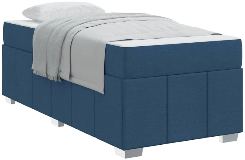 vidaXL Σκελετός Κρεβατιού με στρώμα Μπλε 120 x 190 cm ύφασμα