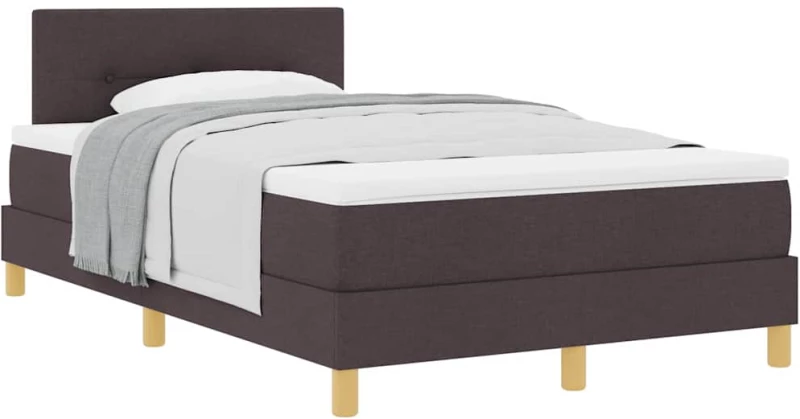 vidaXL Κρεβάτι box spring με στρώμα με στρώμα Σκούρο καφέ Σκούρο καφέ