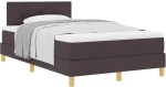 vidaXL Κρεβάτι box spring με στρώμα με στρώμα Σκούρο καφέ Σκούρο καφέ