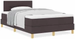 vidaXL Κρεβάτι box spring με στρώμα με στρώμα Σκούρο καφέ Σκούρο καφέ