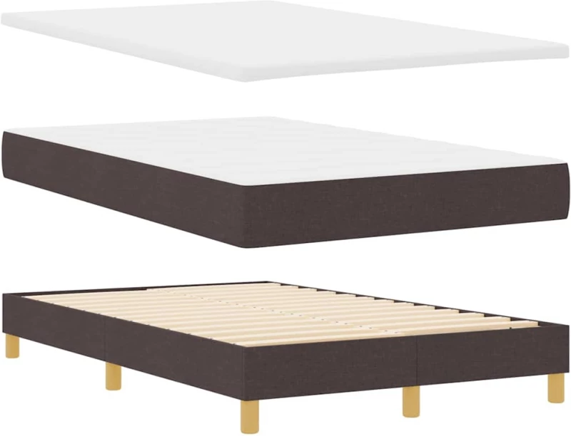 vidaXL Κρεβάτι box spring με στρώμα με στρώμα Σκούρο καφέ Σκούρο καφέ