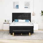 vidaXL Κρεβάτι με ελατήρια με στρώμα Μαύρο 160 x 200 cm ύφασμα