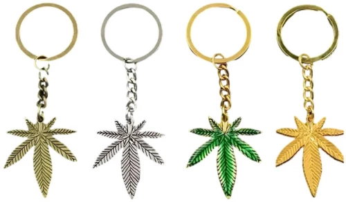 Keychain Μπρελόκ Μεταλλικό 8cm - Cannabis Leaf