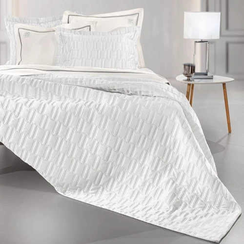 Κουβερλί Brick (Σετ 3τμχ) White Guy Laroche Υπέρδιπλo 240x250cm Microsatin