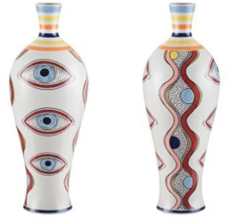 Βάζο Κεραμικό 819-00190 Φ16,2x43,5cm White-Multi Estheti Home Κεραμικό