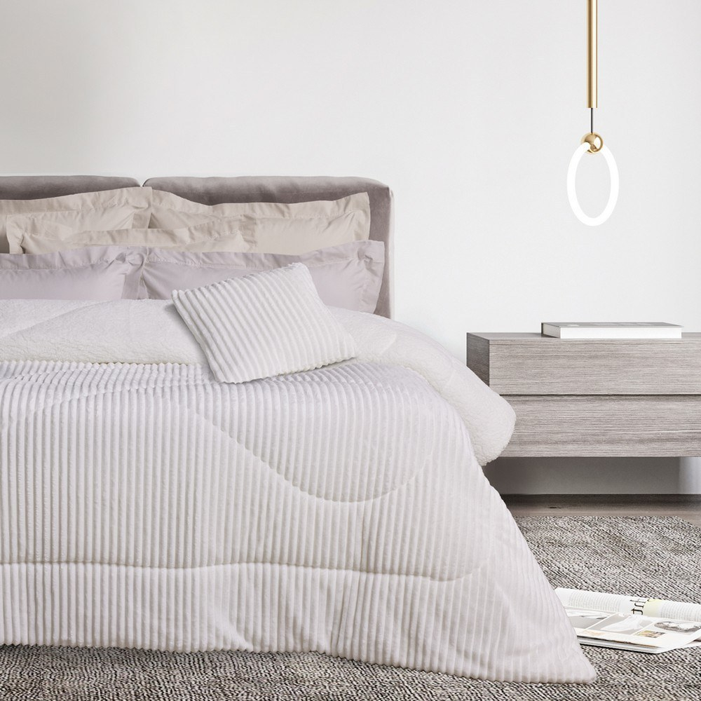 Κουβερτοπάπλωμα 1364 Sherpa White Das Home Υπέρδιπλo 220x240cm Πολυέστερ