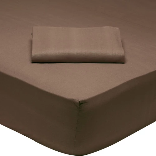 Σεντόνι 1004 Με Λάστιχο Coffee Brown Das Home Υπέρδιπλo 160x235cm 100% Βαμβάκι