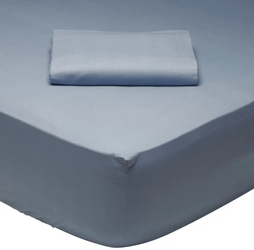 Σεντόνι 1006 Με Λάστιχο Dusty Blue Das Home King Size 180x235cm 100% Βαμβάκι