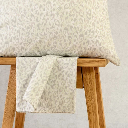 Κατωσέντονο Leo Με Λάστιχο (Σετ 2τμχ) Aqua-Grey Melinen Ημίδιπλο 120x232cm Βαμβάκι-Πολυέστερ