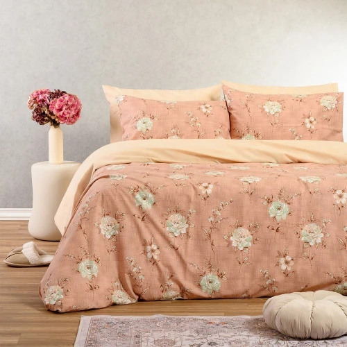 Σεντόνια Gianna Με Λάστιχο (Σετ 4τμχ) Rose Melinen Διπλό 150x232cm Βαμβάκι-Πολυέστερ