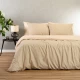 Σεντόνια Davide (Σετ 3τμχ) Beige Melinen Μονό 170x270cm Βαμβάκι-Πολυέστερ