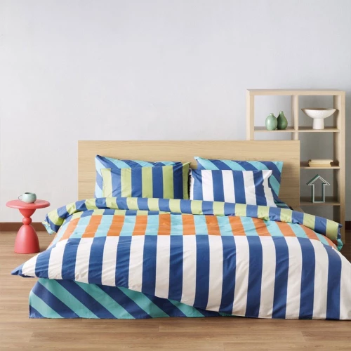 Σεντόνια Fiaba 19 (Σετ 4τμχ) Blue-Turqoise Kentia Υπέρδιπλo 240x270cm 100% Βαμβάκι