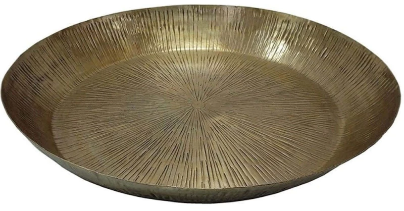Διακοσμητικός Δίσκος Erdus 027070 50x50x7cm Gold Αλουμίνιο