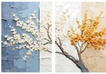 Πίνακας Καμβάς (Σετ 2Τμχ) 833HRC1108 80x120cm Multi Wallity Κάθετοι Ξύλο, Καμβάς