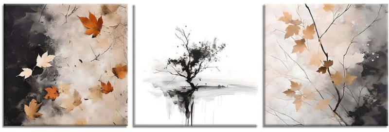 Πίνακας Καμβάς (Σετ 3Τμχ) 463SNT1364 30x30cm Multi Wallity Τετράγωνοι Ξύλο, Καμβάς