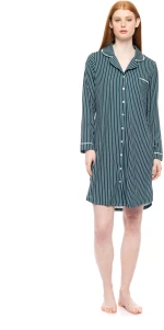 Γυναικείο Νυχτικό Pink Label - Σεμιζιέ - Green Forest Stripes - Regular Fit - Cotton