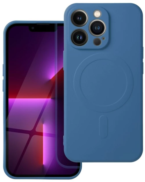 Silicone Mag Cover (Big Hole) Case Compatible With Magsafe For Iphone 17 Pro Max Blue