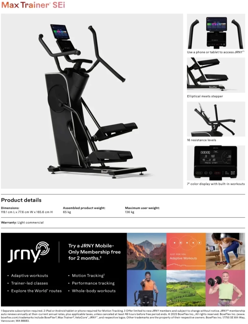 Ελλειπτικό Max Trainer SEI Bowflex