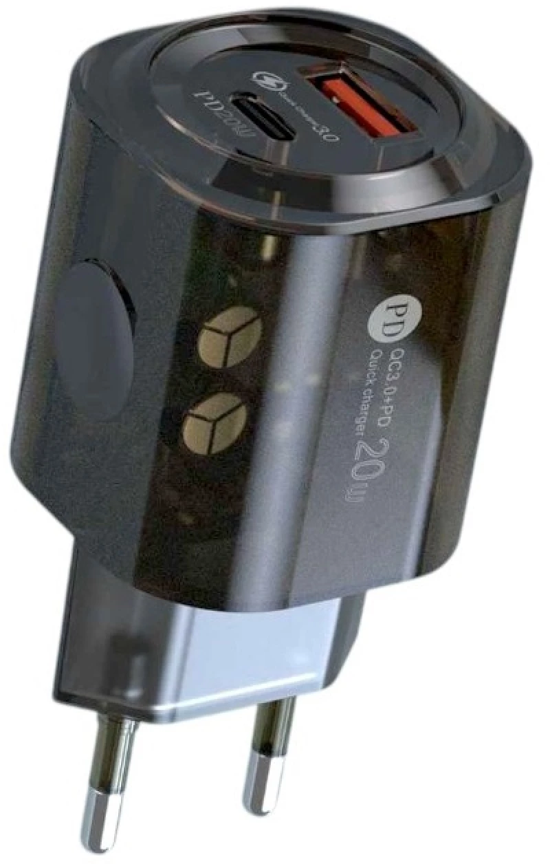 Αντάπτορας φόρτισης Fast Charge με 2 θύρες USB-A & Type-C - 20W - CX-179B - 271795