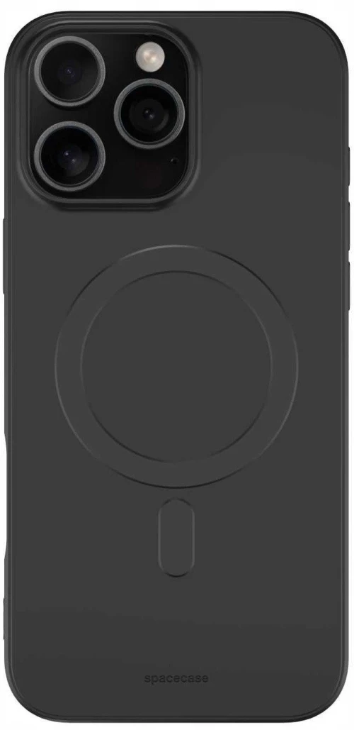 Θήκη iPhone 16 Pro Max Spacecase Silicone Magnetic Case Σιλικόνης με MagSafe - Black (5905719111694)