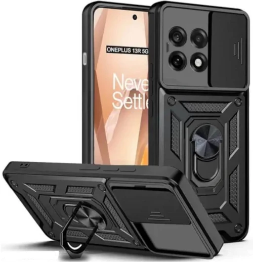 Θήκη OnePlus 13R Bodycell Armor Slide Ανθεκτική με Κάλυμμα για την Κάμερα & Μεταλλικό Ring Holder - Black (5206015082382)