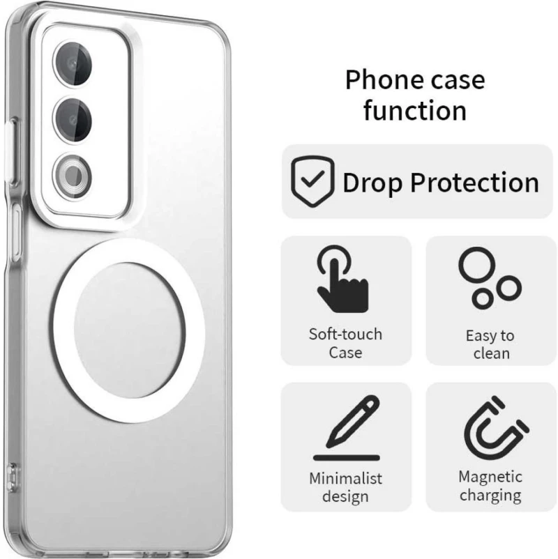 Θήκη Oppo A80 Techsuit CandyCase Σκληρή Ημιδιάφανη με MagSafe - White (5949419310353)