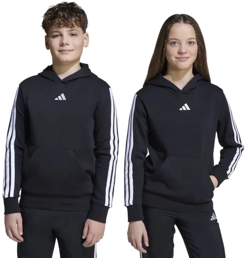 Παιδικό Φούτερ Με Κουκούλα Adidas Essentials Hoodie Μαύρο / Λευκό  Μαύρο