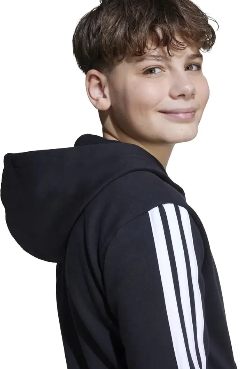 Παιδικό Φούτερ Με Κουκούλα Adidas Essentials Hoodie Μαύρο / Λευκό  Μαύρο
