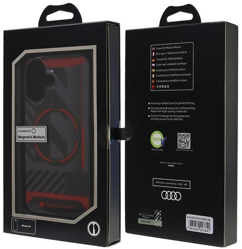 Audi IML Sport MagSafe iPhone 16 6.1" black/black hardcase AUS-IMLMIP16-RSQ/D2-BK