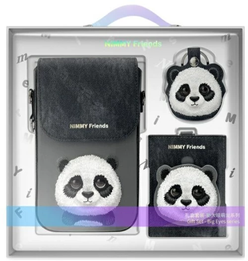 Nimmy Big Eyed Pet 2.0 Panda 3-in-1 Phone Bag + Wallet + Tracker Case - Black