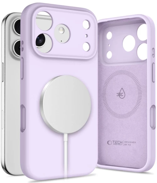 Tech-Protect Silicone MagSafe Case for iPhone 17 Pro Max - Purple