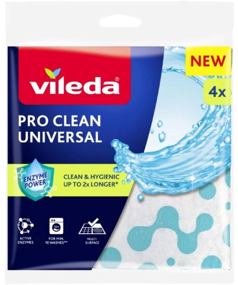 Universal cloth with enzymes Vileda Pro Clean 4 pcs.