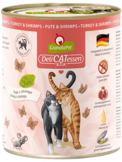 GRANATAPET DeliCATessen Turkey and shrimps - wet cat food - 800g