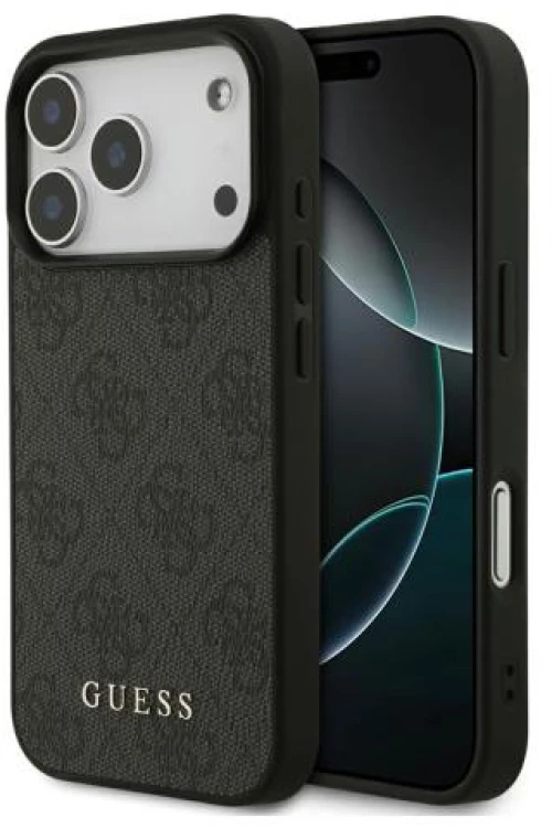 Θήκη PU Guess Apple iPhone 17 Pro Hardcase Classic Logo 4G Μαύρο