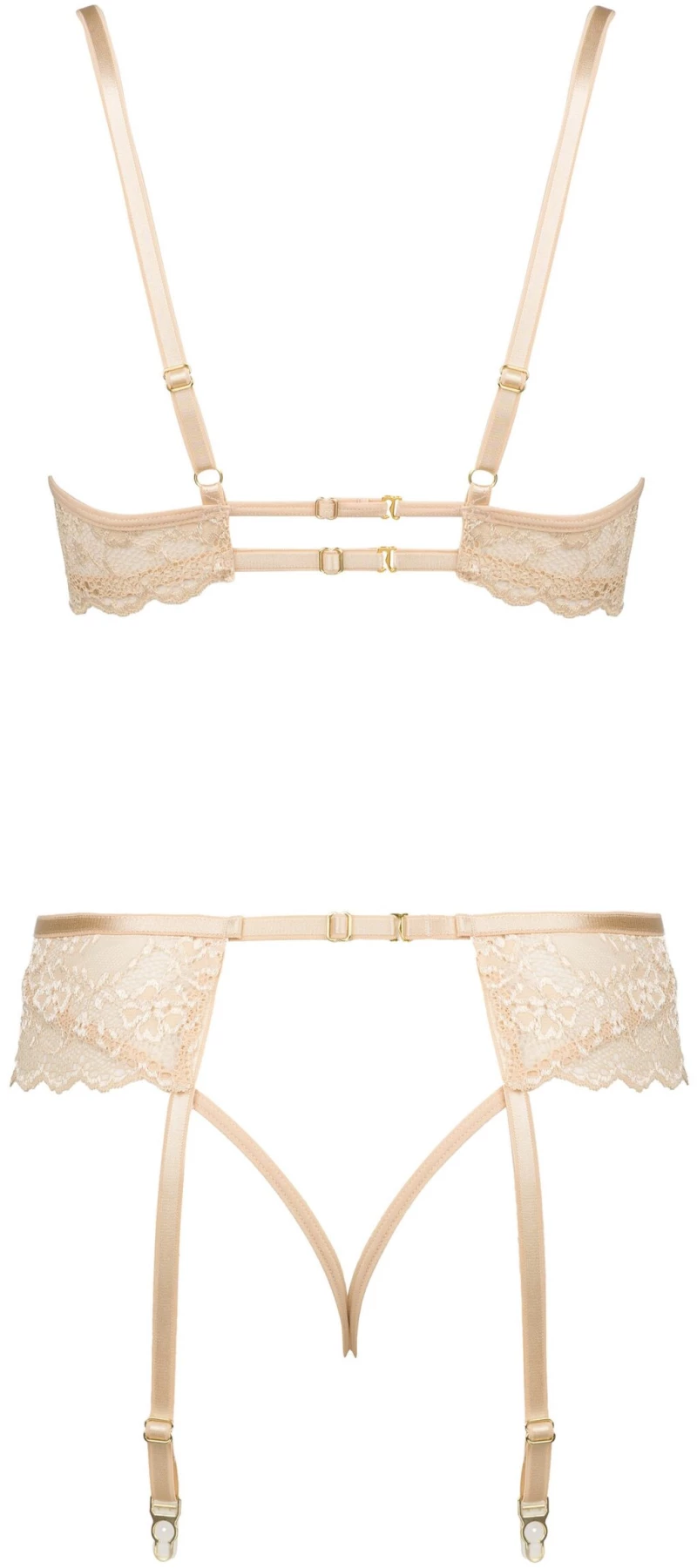 BEAUTY NIGHT FASHION ROSE 3 PIECE SET NUDE