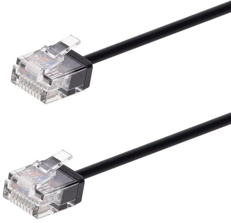 POWERTECH καλώδιο δικτύου CAB-N431, Cat 6A U/UTP, ultra slim, copper, 500MHz, 1m, μαύρο