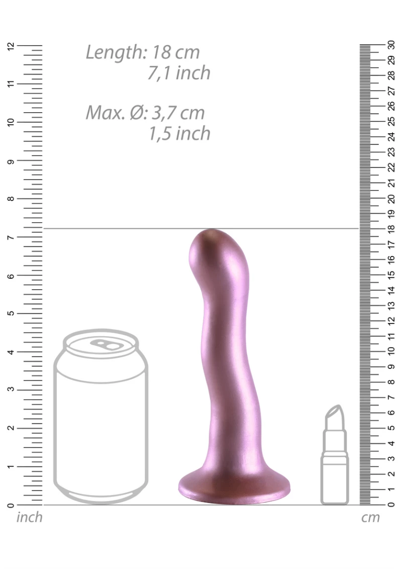 Ouch Ultra Soft Silicone Curvy G-Spot Dildo - 7'' / 17 cm