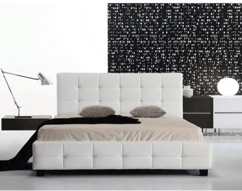 FIDEL Κρεβάτι Διπλό, για Στρώμα 150x200cm, PU Άσπρο