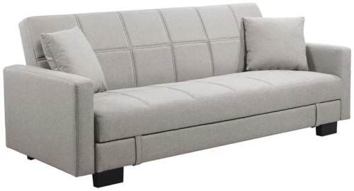 KELSO Καναπές - Κρεβάτι με Αποθηκευτικό Χώρο, 3Θέσιος, Ύφασμα Ανοιχτό Γκρι