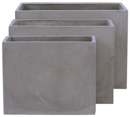 FLOWER POT-2  Set 3 τεμαχίων Cement Grey