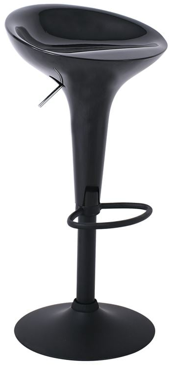 DISCO Σκαμπό BAR, Μέταλλο Βαφή Μαύρο, ABS Μαύρο, Ύψος Ρυθμιζόμενο, Περιστρεφόμενο