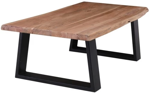 LIZARD-W Τραπεζάκι Σαλονιού Καθιστικού, Μέταλλο Βαφή Μαύρο, Ξύλο Ακακία Φυσικό